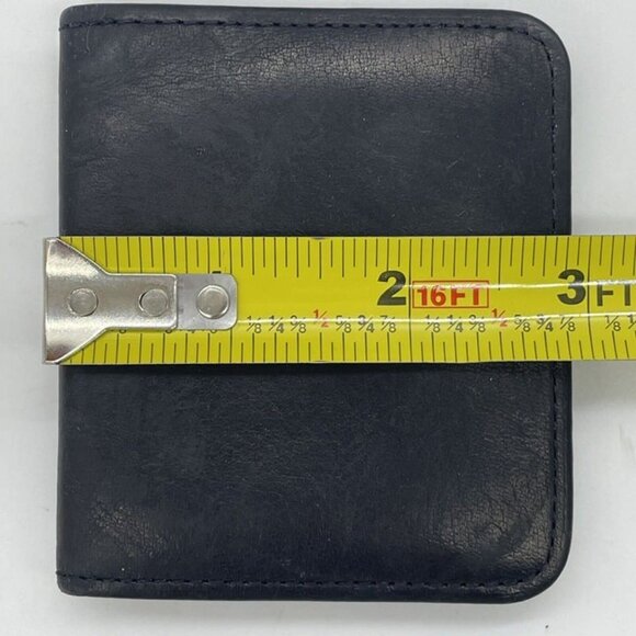 Vintage Rare COACH Black Leather Coin Holder Gold Snap Closer Fold Square Pouch - Picture 11 of 12